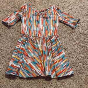 Dot Dot Smile Multicolor Striped Kids Dress